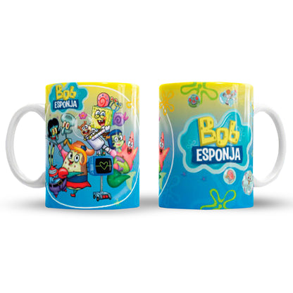 Taza Bob Esponja "B.Esponja Personajes". Aptas para el lavavajillas y microondas.