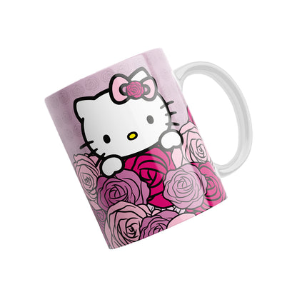 Tazas Hello Kitty "Kitty Rosas Rosas". Aptas para el lavavajillas y microondas.