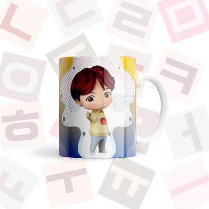 Taza BTS "Suga". Apta para el lavavajillas y microondas.