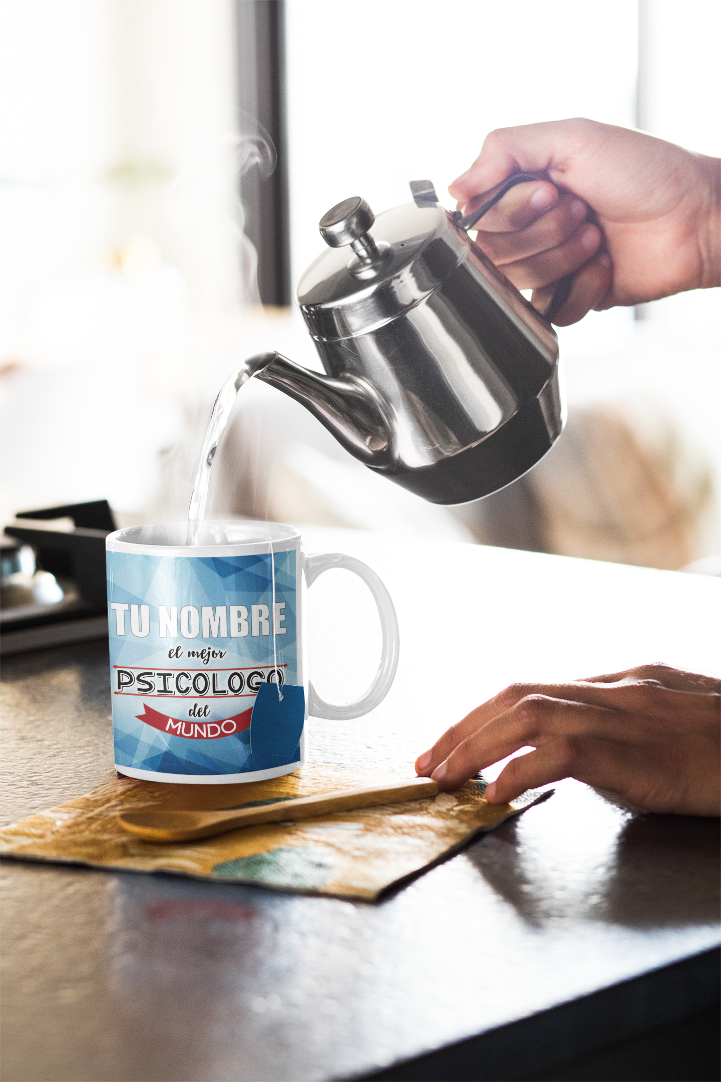 Taza cerámica "El mejor Psicólogo" con Nombre Personalizable. Aptas para el lavavajillas y microondas. Regalo ideal.