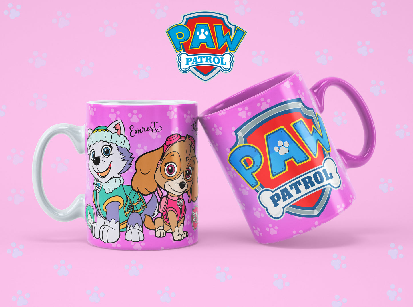 Taza Patrulla Canina "Sky y Everest". Aptas para el lavavajillas y microondas.