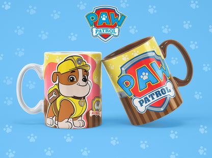 Taza Patrulla Canina "Rubble". Aptas para el lavavajillas y microondas.