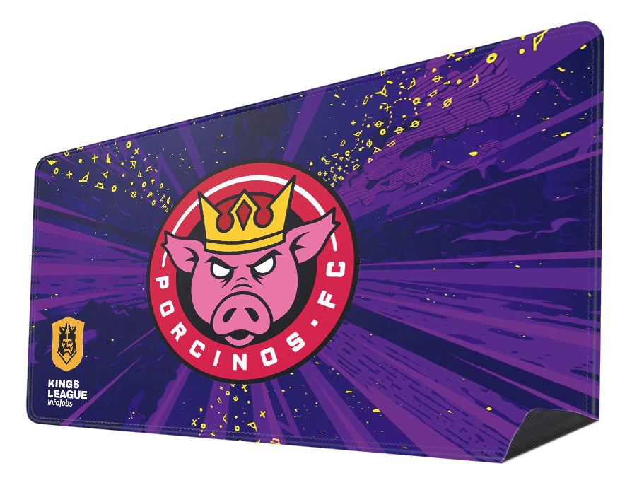 Alfombrilla Kings League - Porcinos - Ibai Gaming Mouse Pad XL 61x36cm. Impermeable con 3mm Base de Goma Antideslizante, Special-Textured Superficie para Ordenador, PC y Laptop.