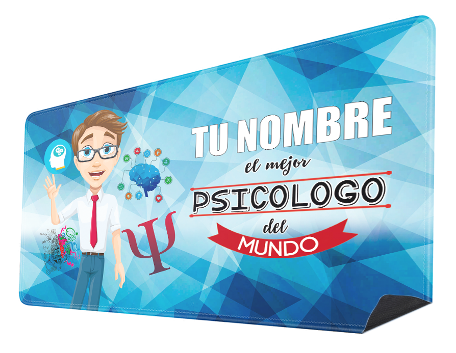 Alfombrilla "El mejor Psicólogo" con Nombre Personalizable. Gaming Mouse Pad XL 61x36cm. Impermeable con 3mm Base de Goma Antideslizante,Special-Textured Superficie para Ordenador, PC y Laptop,G.