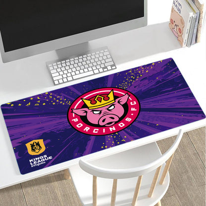 Alfombrilla Kings League - Porcinos - Ibai Gaming Mouse Pad XL 61x36cm. Impermeable con 3mm Base de Goma Antideslizante, Special-Textured Superficie para Ordenador, PC y Laptop.