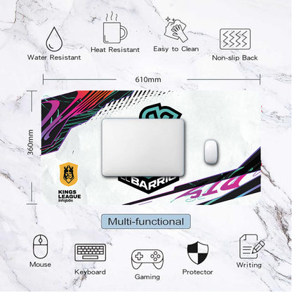 Alfombrilla Kings League - El Barrio - Adri Contreras Gaming Mouse Pad XL 61x36cm. Impermeable con 3mm Base de Goma Antideslizante, Special-Textured Superficie para Ordenador, PC y Laptop.