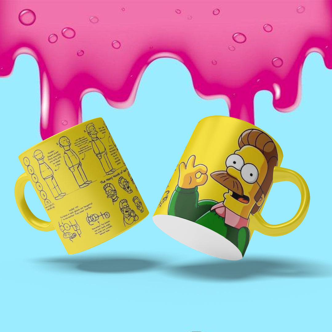 Tazas Los Simpson "Ned Flanders". Aptas para el lavavajillas y microondas.