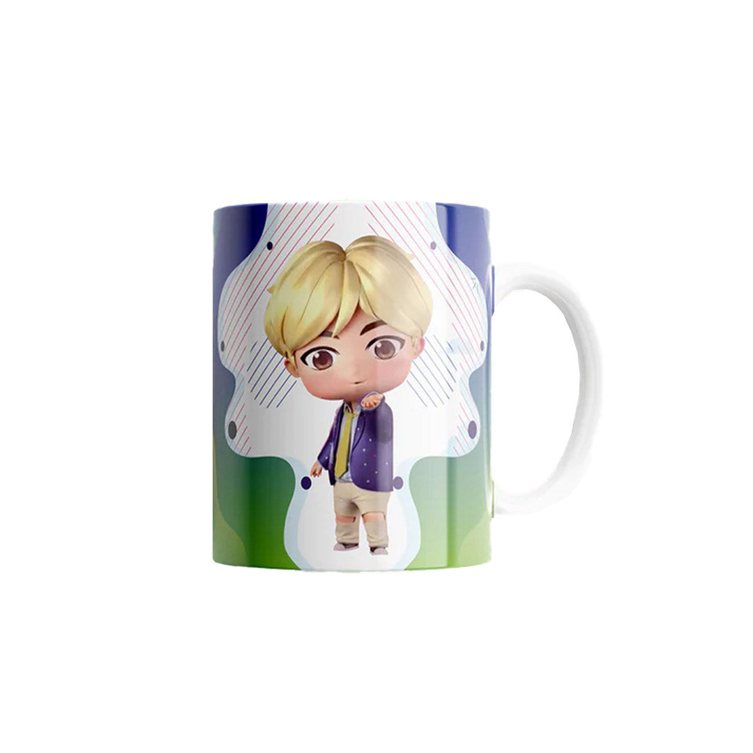 Taza BTS "Jin". Apta para el lavavajillas y microondas.