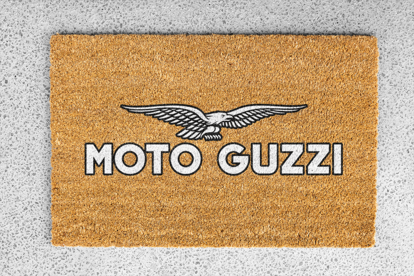 Felpudo "Moto Guzzi" 33x60cm. 100% fibra de coco. Eco-freindly.