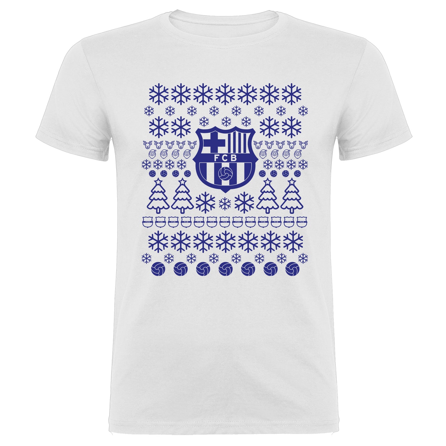 Camiseta Barcelona Navidad Unisex. 100% algodón. Regalo Ideal para Todas y Todos los culés.