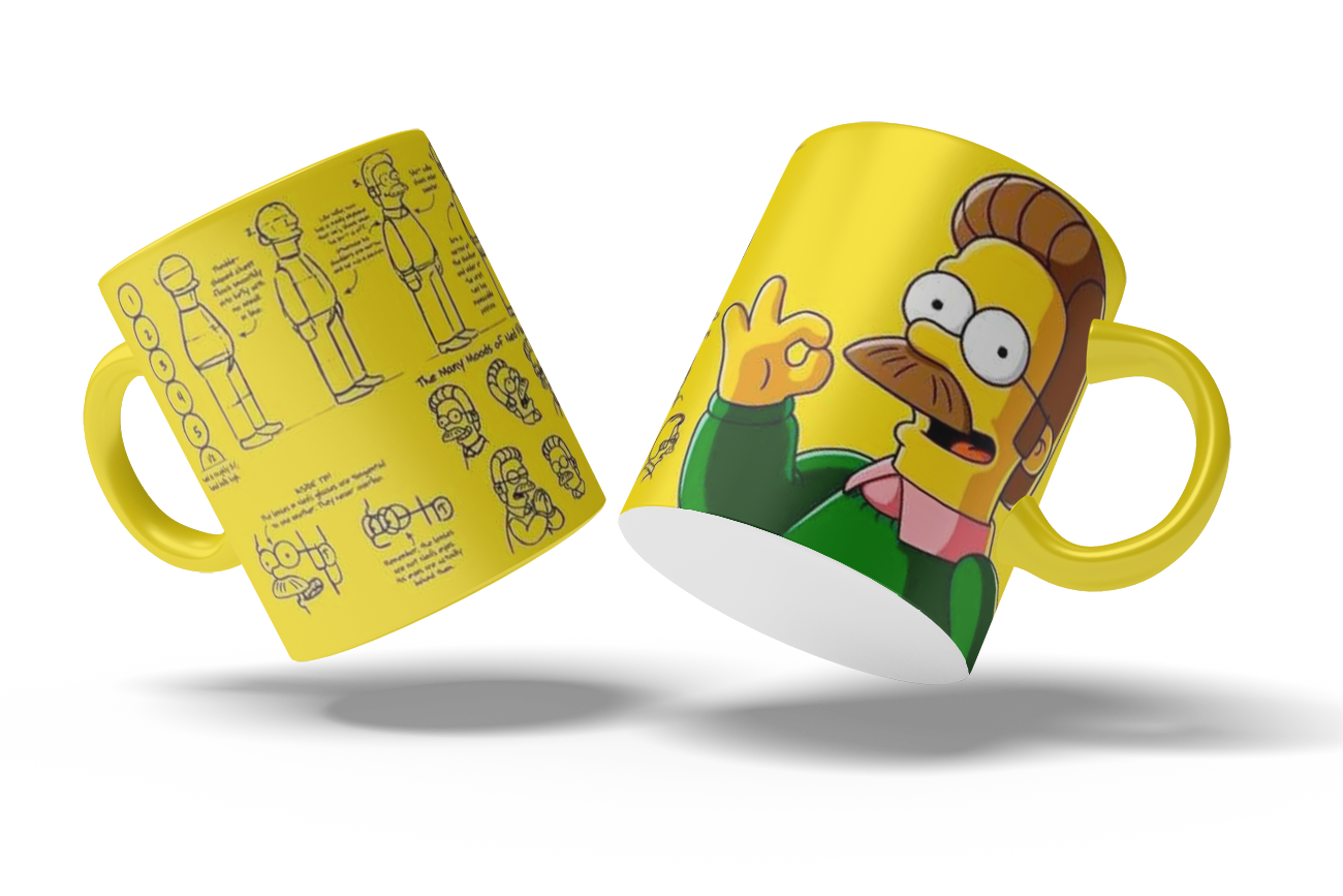 Tazas Los Simpson "Ned Flanders". Aptas para el lavavajillas y microondas.